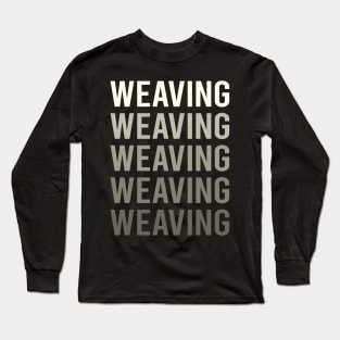 Grey Text Weaving Weaver Long Sleeve T-Shirt